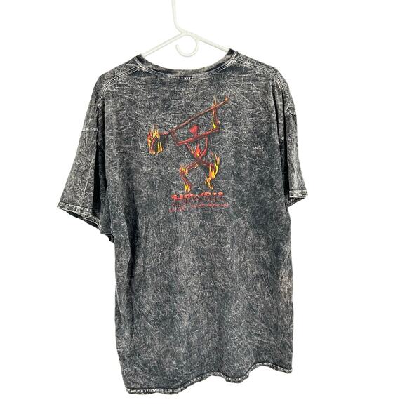 Vintage Hawaiian Lava Gray Red Y2K Black Mineral Acid Wash Short Sleeve Tee XXL - Picture 1 of 8